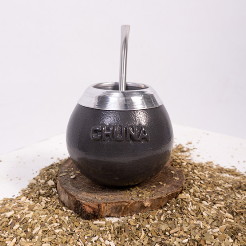 MATE AURORA CERAMICA Y ACERO NEGRO CHUNA